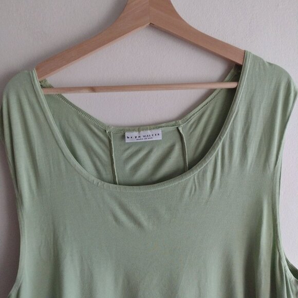 Bryn Walker Lime Green Relaxed Fit Tunic Bamboo Cotton Blend Top - Picture 4 of 10